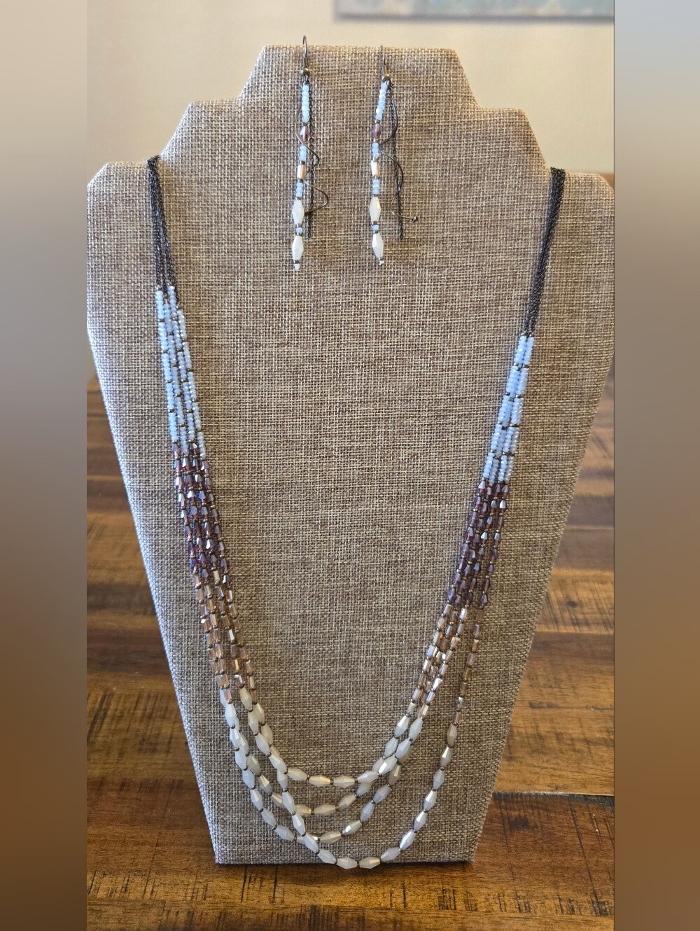 Premier Designs Beaded Multi-Color Multi-Strand N&E Set